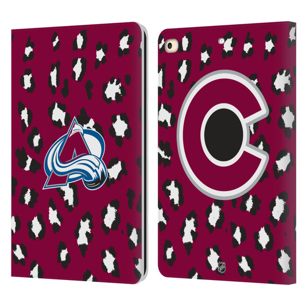 NHL Colorado Avalanche Leopard Patten Leather Book Wallet Case Cover For Apple iPad 9.7 2017 / iPad 9.7 2018