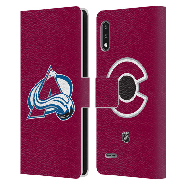 NHL Colorado Avalanche Plain Leather Book Wallet Case Cover For LG K22