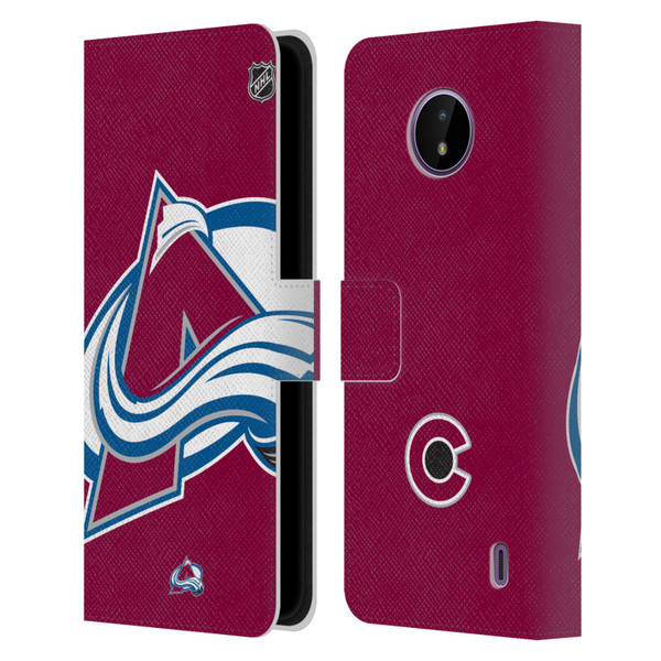 NHL Colorado Avalanche Oversized Leather Book Wallet Case Cover For Nokia C10 / C20