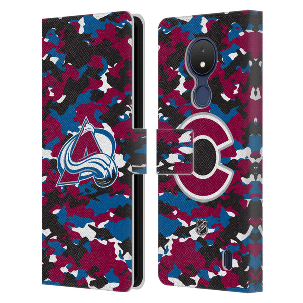 NHL Colorado Avalanche Camouflage Leather Book Wallet Case Cover For Nokia C21