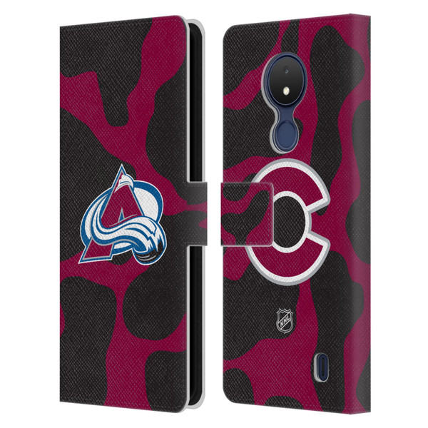 NHL Colorado Avalanche Cow Pattern Leather Book Wallet Case Cover For Nokia C21