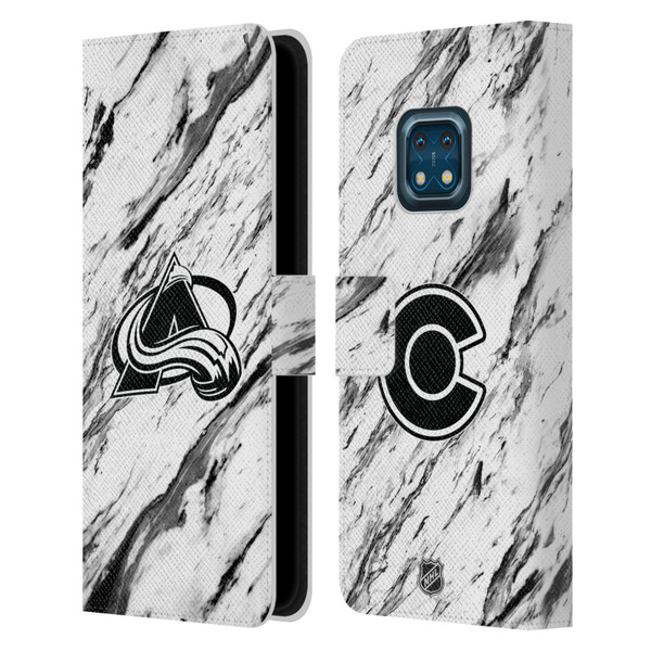 NHL Colorado Avalanche Marble Leather Book Wallet Case Cover For Nokia XR20