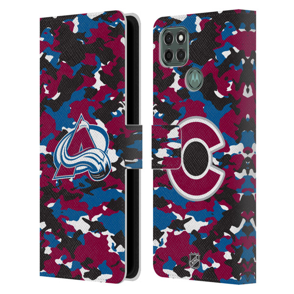 NHL Colorado Avalanche Camouflage Leather Book Wallet Case Cover For Motorola Moto G9 Power