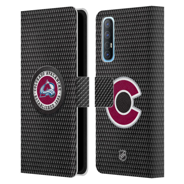 NHL Colorado Avalanche Puck Texture Leather Book Wallet Case Cover For OPPO Find X2 Neo 5G