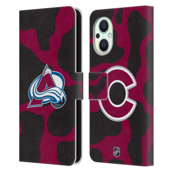 NHL Colorado Avalanche Cow Pattern Leather Book Wallet Case Cover For OPPO Reno8 Lite