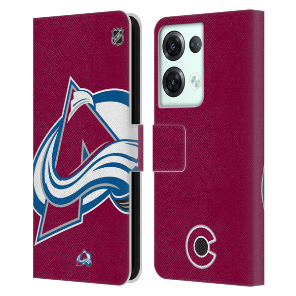 NHL Colorado Avalanche Oversized Leather Book Wallet Case Cover For OPPO Reno8 Pro