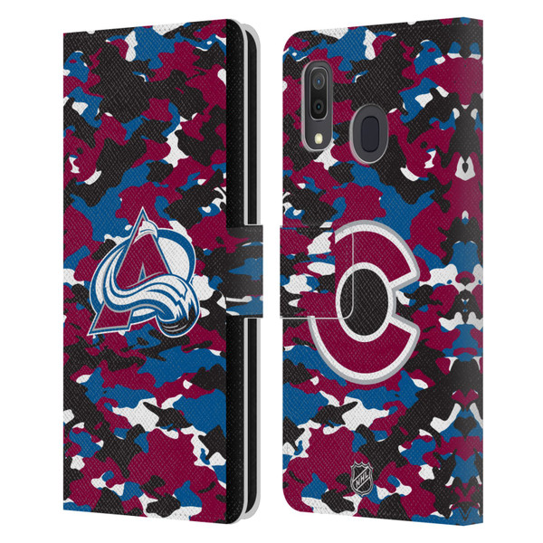 NHL Colorado Avalanche Camouflage Leather Book Wallet Case Cover For Samsung Galaxy A33 5G (2022)
