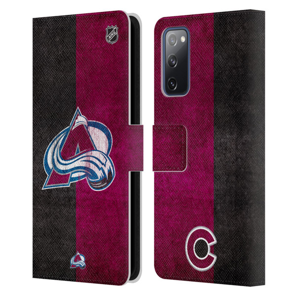 NHL Colorado Avalanche Half Distressed Leather Book Wallet Case Cover For Samsung Galaxy S20 FE / 5G