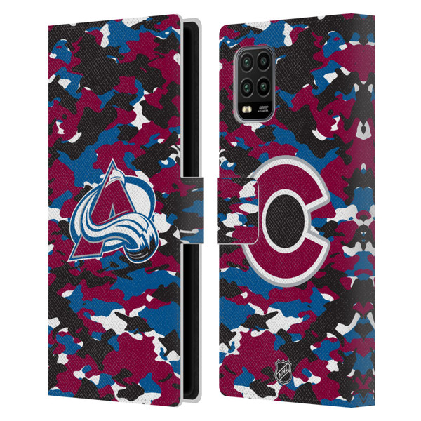 NHL Colorado Avalanche Camouflage Leather Book Wallet Case Cover For Xiaomi Mi 10 Lite 5G