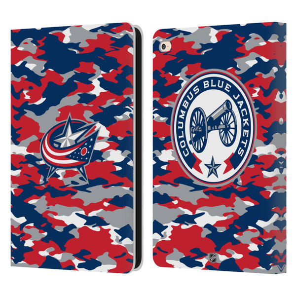 NHL Columbus Blue Jackets Camouflage Leather Book Wallet Case Cover For Apple iPad Air 2 (2014)