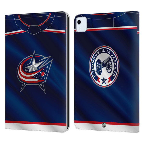 NHL Columbus Blue Jackets Jersey Leather Book Wallet Case Cover For Apple iPad Air 11 2020/2022/2024