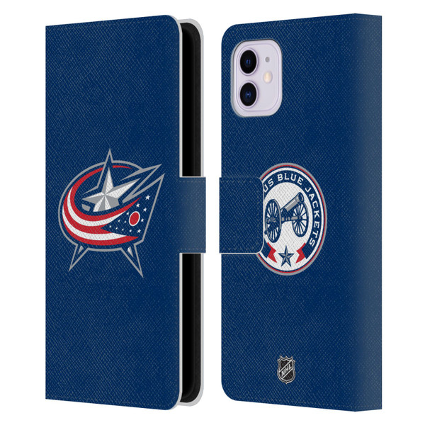 NHL Columbus Blue Jackets Plain Leather Book Wallet Case Cover For Apple iPhone 11