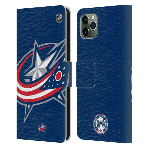 NHL Columbus Blue Jackets Oversized Leather Book Wallet Case Cover For Apple iPhone 11 Pro Max