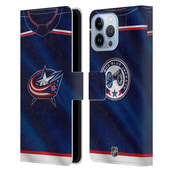 NHL Columbus Blue Jackets Jersey Leather Book Wallet Case Cover For Apple iPhone 13 Pro Max