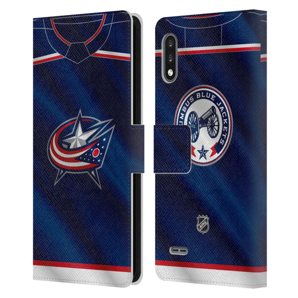 NHL Columbus Blue Jackets Jersey Leather Book Wallet Case Cover For LG K22