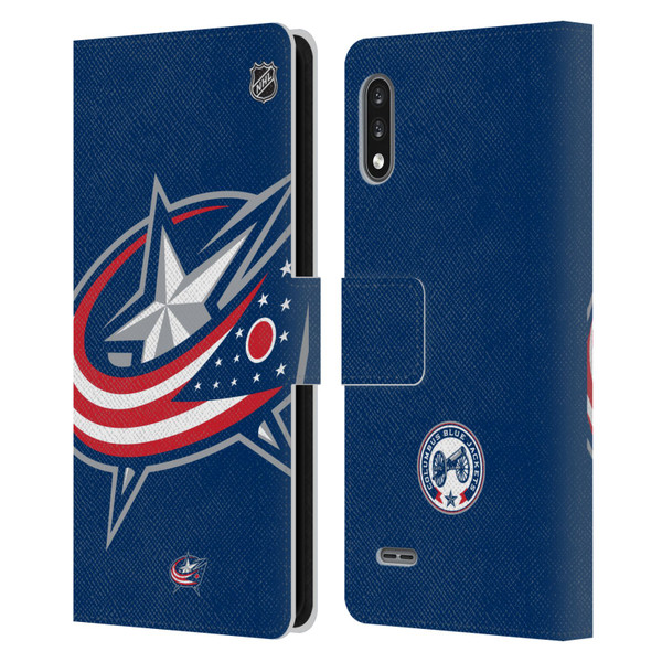 NHL Columbus Blue Jackets Oversized Leather Book Wallet Case Cover For LG K22