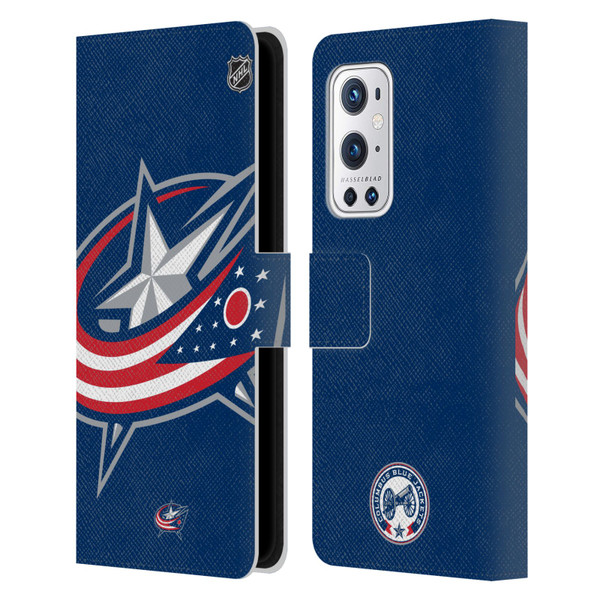 NHL Columbus Blue Jackets Oversized Leather Book Wallet Case Cover For OnePlus 9 Pro