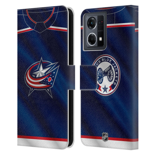 NHL Columbus Blue Jackets Jersey Leather Book Wallet Case Cover For OPPO Reno8 4G