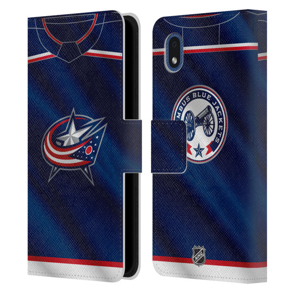 NHL Columbus Blue Jackets Jersey Leather Book Wallet Case Cover For Samsung Galaxy A01 Core (2020)