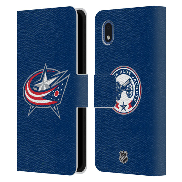 NHL Columbus Blue Jackets Plain Leather Book Wallet Case Cover For Samsung Galaxy A01 Core (2020)