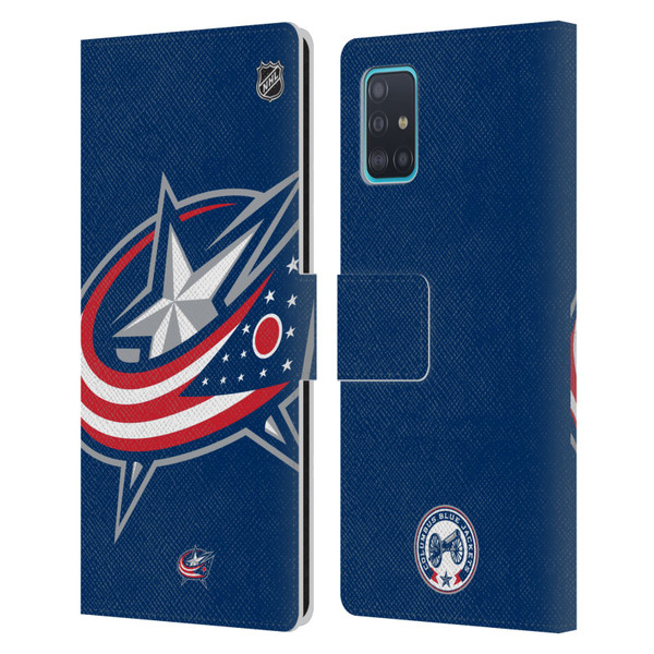 NHL Columbus Blue Jackets Oversized Leather Book Wallet Case Cover For Samsung Galaxy A51 (2019)