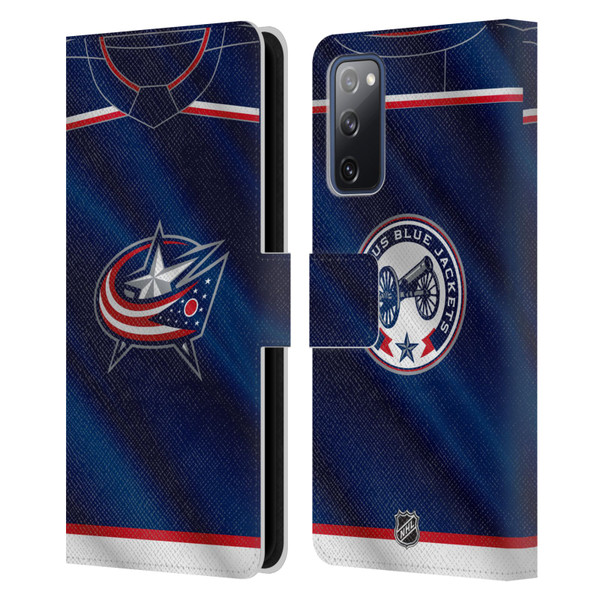 NHL Columbus Blue Jackets Jersey Leather Book Wallet Case Cover For Samsung Galaxy S20 FE / 5G