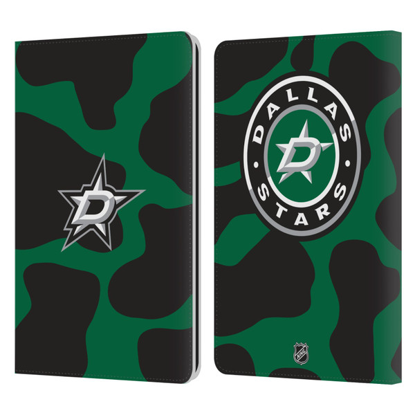 NHL Dallas Stars Cow Pattern Leather Book Wallet Case Cover For Amazon Kindle Paperwhite 1 / 2 / 3