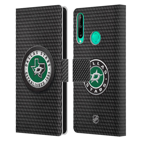 NHL Dallas Stars Puck Texture Leather Book Wallet Case Cover For Huawei P40 lite E