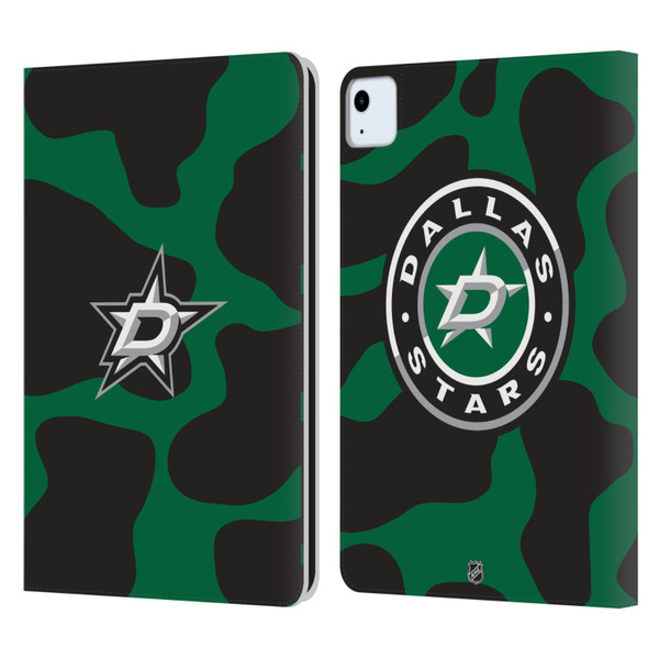 NHL Dallas Stars Cow Pattern Leather Book Wallet Case Cover For Apple iPad Air 11 2020/2022/2024