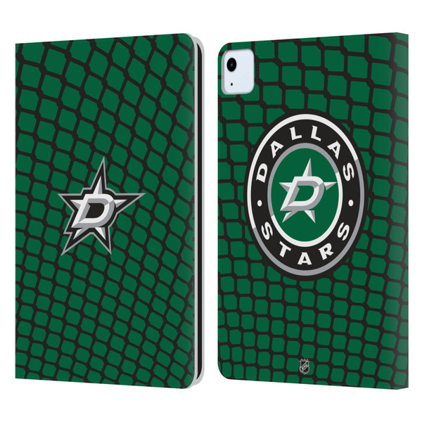 NHL Dallas Stars Net Pattern Leather Book Wallet Case Cover For Apple iPad Air 11 2020/2022/2024