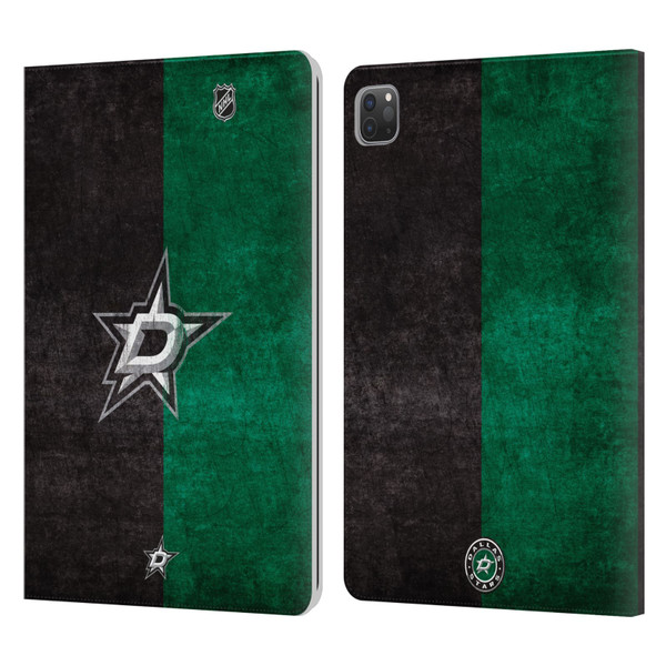 NHL Dallas Stars Half Distressed Leather Book Wallet Case Cover For Apple iPad Pro 11 2020 / 2021 / 2022