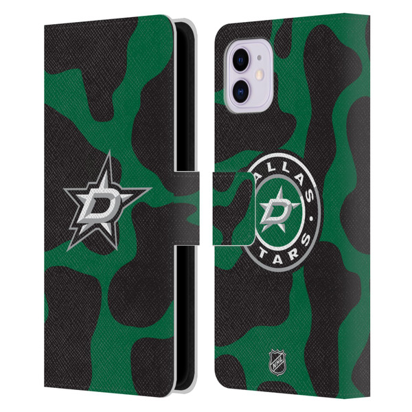 NHL Dallas Stars Cow Pattern Leather Book Wallet Case Cover For Apple iPhone 11