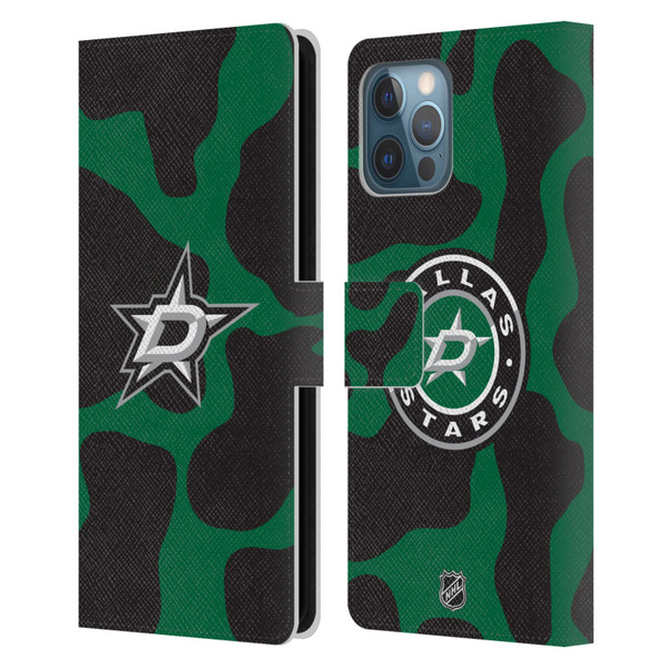 NHL Dallas Stars Cow Pattern Leather Book Wallet Case Cover For Apple iPhone 12 Pro Max