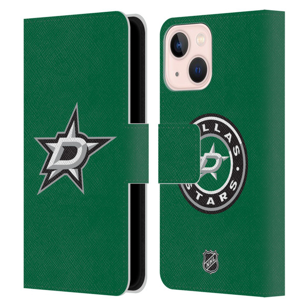 NHL Dallas Stars Plain Leather Book Wallet Case Cover For Apple iPhone 13 Mini