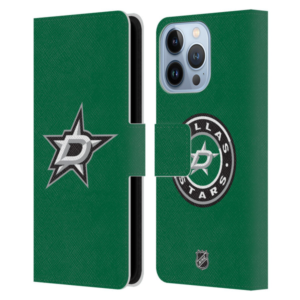 NHL Dallas Stars Plain Leather Book Wallet Case Cover For Apple iPhone 13 Pro