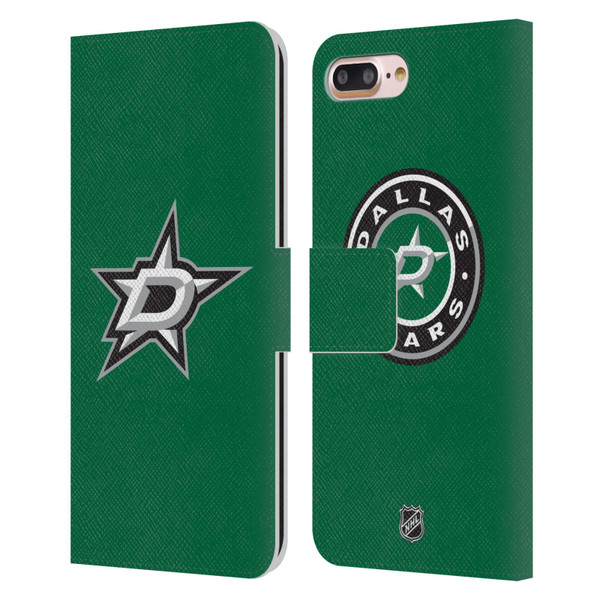 NHL Dallas Stars Plain Leather Book Wallet Case Cover For Apple iPhone 7 Plus / iPhone 8 Plus