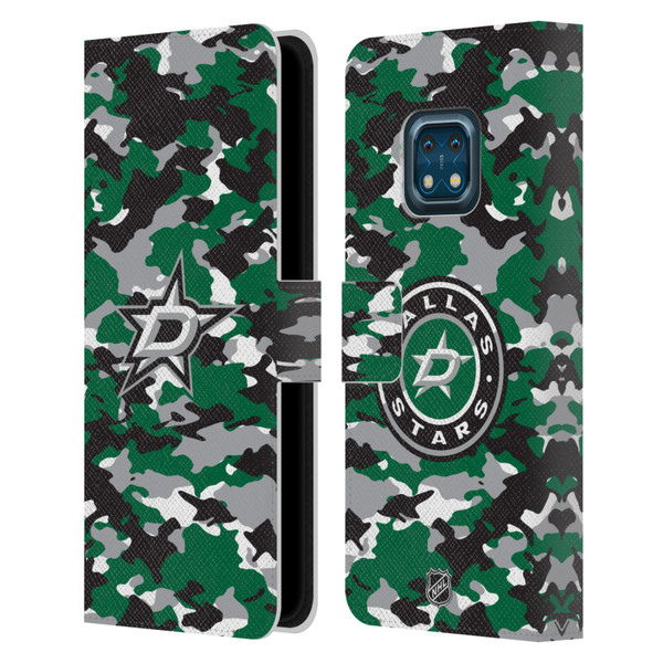 NHL Dallas Stars Camouflage Leather Book Wallet Case Cover For Nokia XR20