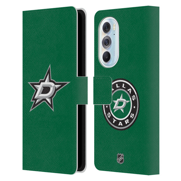 NHL Dallas Stars Plain Leather Book Wallet Case Cover For Motorola Edge X30