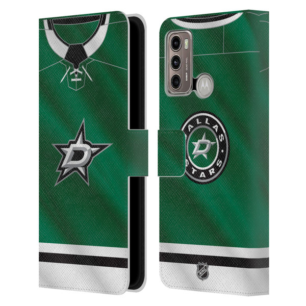 NHL Dallas Stars Jersey Leather Book Wallet Case Cover For Motorola Moto G60 / Moto G40 Fusion