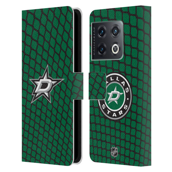 NHL Dallas Stars Net Pattern Leather Book Wallet Case Cover For OnePlus 10 Pro