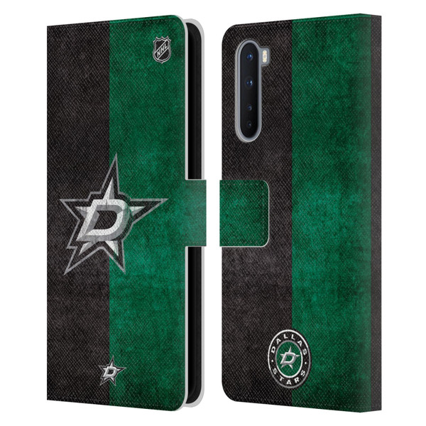 NHL Dallas Stars Half Distressed Leather Book Wallet Case Cover For OnePlus Nord 5G