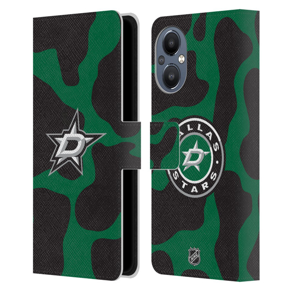 NHL Dallas Stars Cow Pattern Leather Book Wallet Case Cover For OnePlus Nord N20 5G