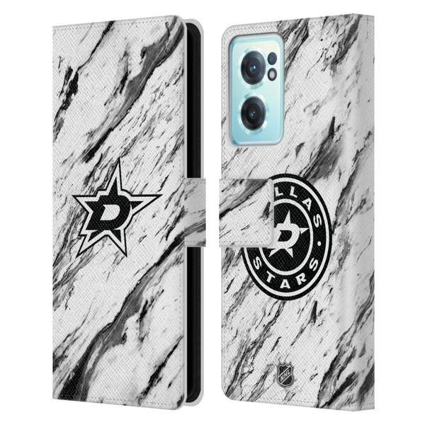 NHL Dallas Stars Marble Leather Book Wallet Case Cover For OnePlus Nord CE 2 5G