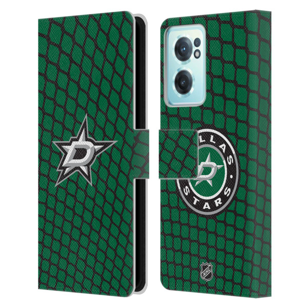 NHL Dallas Stars Net Pattern Leather Book Wallet Case Cover For OnePlus Nord CE 2 5G