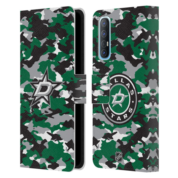 NHL Dallas Stars Camouflage Leather Book Wallet Case Cover For OPPO Find X2 Neo 5G