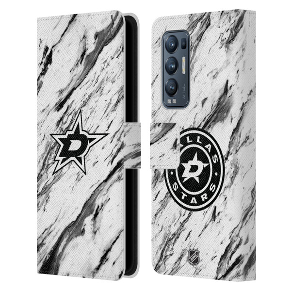 NHL Dallas Stars Marble Leather Book Wallet Case Cover For OPPO Find X3 Neo / Reno5 Pro+ 5G