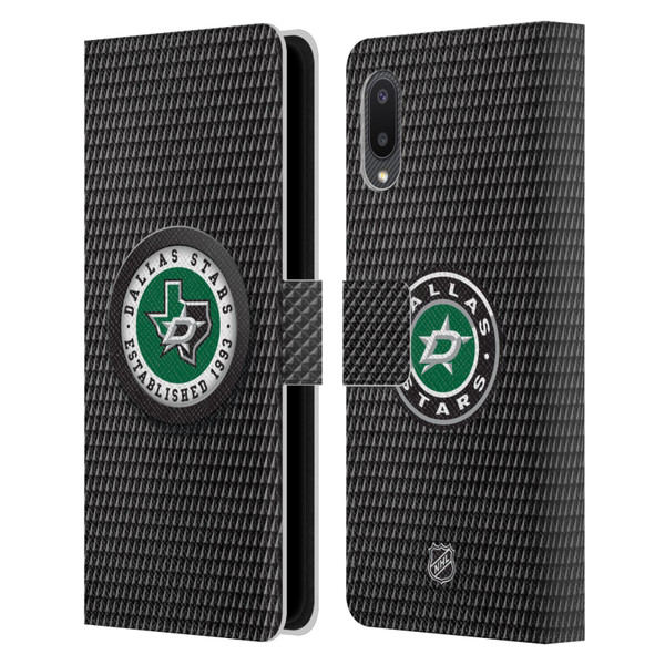 NHL Dallas Stars Puck Texture Leather Book Wallet Case Cover For Samsung Galaxy A02/M02 (2021)