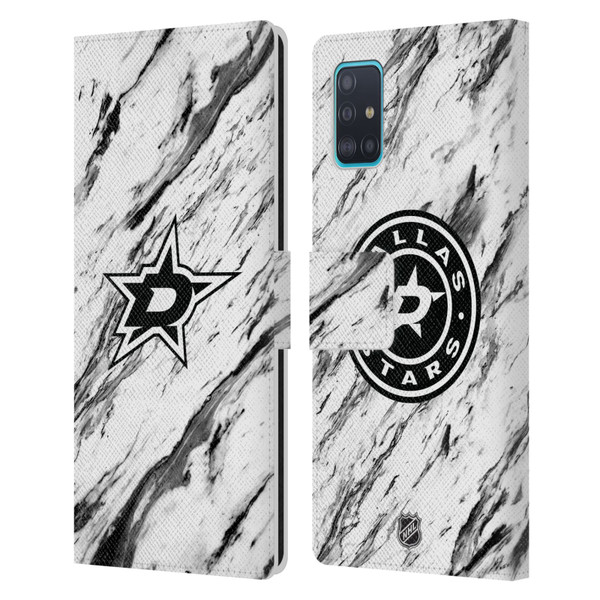 NHL Dallas Stars Marble Leather Book Wallet Case Cover For Samsung Galaxy A51 (2019)