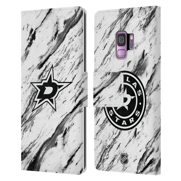 NHL Dallas Stars Marble Leather Book Wallet Case Cover For Samsung Galaxy S9