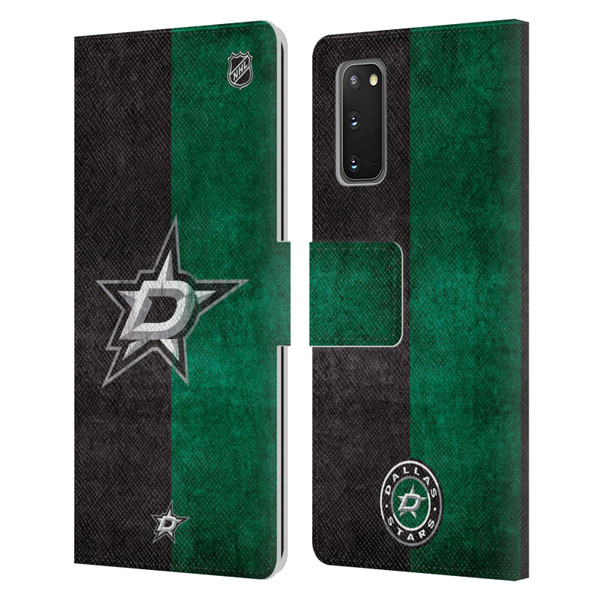 NHL Dallas Stars Half Distressed Leather Book Wallet Case Cover For Samsung Galaxy S20 / S20 5G